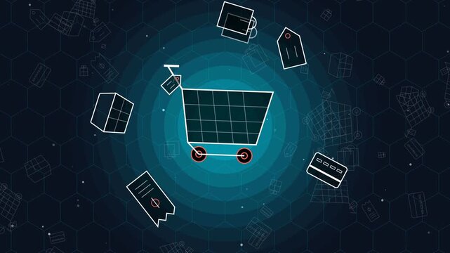 Digital E-Commerce Marketplace Platform Animation Connecting Global Online Buyers Sellers and Products