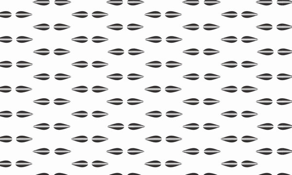 Minimalist Almond Shape Seamless Vector Pattern in Black and White for Textile and Wallpaper