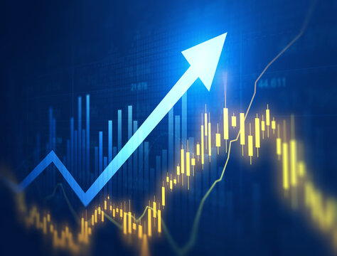 Stock market investment chart trading graph growth.Investment finance chart,stock market business and exchange financial growth graph.	
