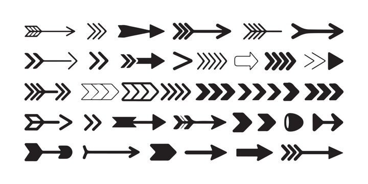 Creative hand drawn arrows and chevrons collection for artistic branding and bohemian design styles.