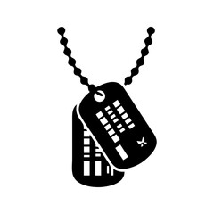 Naklejka premium Military Dog Tags Vector Icon Soldier Identification Pendant 