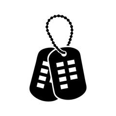 Naklejka premium Military Dog Tags Vector Icon Soldier Identification Pendant 