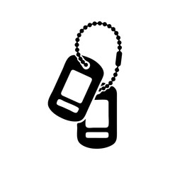 Naklejka premium Military Dog Tags Vector Icon Soldier Identification Pendant 