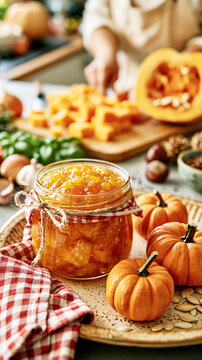 Homemade Pumpkin Preserves and Fresh Pumpkin &ndash; AI Generative