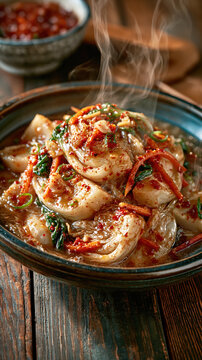 Traditional Korean Kimchi with Napa Cabbage &ndash; AI Generative