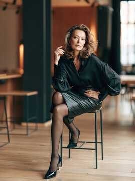 Elegant Senior Woman in Modern Interior &ndash; AI Generative