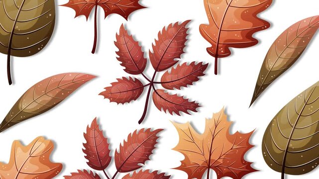Watercolor Autumn Leaves and Foliage Background for Fall Equinox.