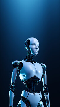 Futuristic Cyborg Robot Representing Advanced Artificial Intelligence Technology