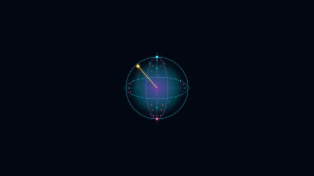 Quantum Computing Qubit Superposition Sphere 4K Seamless Loop