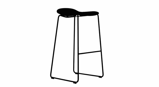 Modern black metal bar stool with single seat with sleek black minimalist industrial furniture barstool interior design chair decor style with home