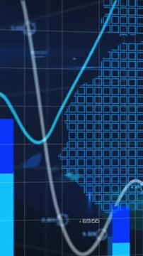 Animation of lines with financial data processing over world map