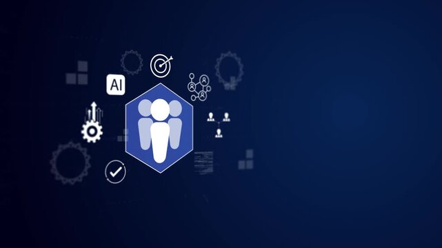 AI and data analysis to identify target audience. Concept of customer segmentation, partner profiling, predictive analytics, CRM system, and strategic business intelligence.