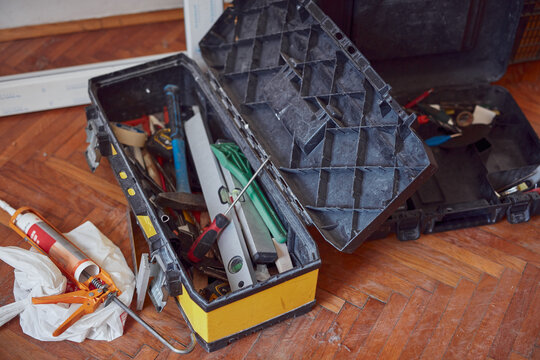 Tool box on a construction site.