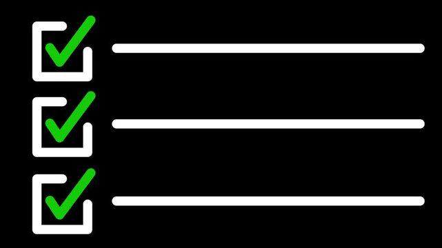 Checklist Icon with Green Check Marks Isolated