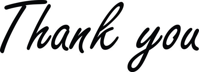 Fototapeta premium Thank you handwritten calligraphy text isolated on white background with calligraphy
