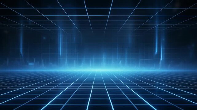 Abstract blue background with overlapping circular shapes and soft gradients.