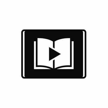 Audio book concept icon representing digital learning, listening to stories, and online education