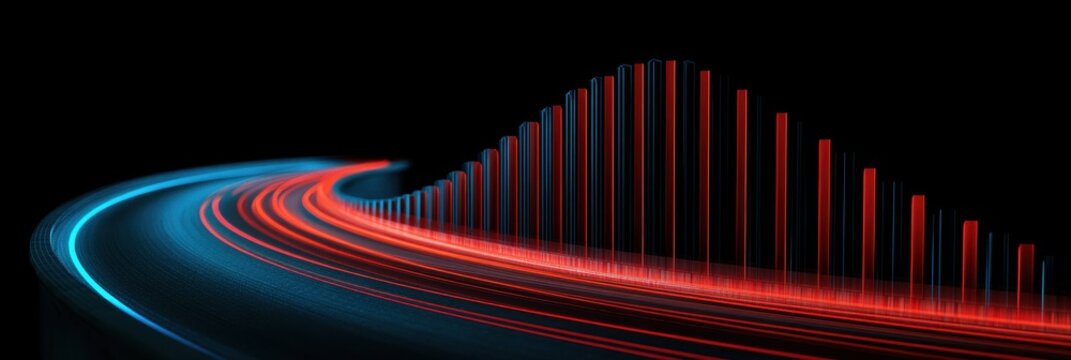 Inflation from fuel costs, abstract highway transforming into rising graph bars, innovative transportation finance concept