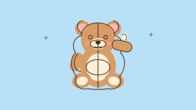 Teddy bear character drawing tutorial animation process