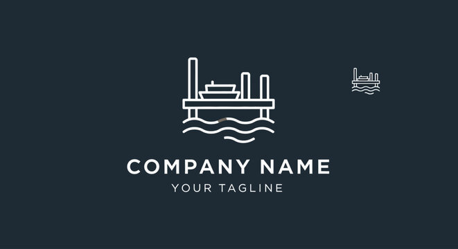 Minimalist line art logo for shipping and logistics company.