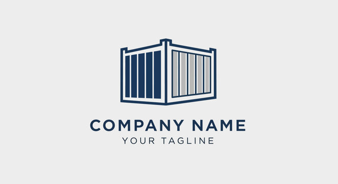 Minimalist blue line art logo for corporate branding.