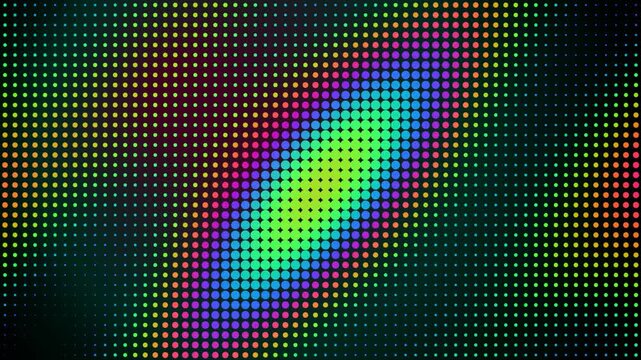 Abstract colorful LED dot matrix background with glowing green and purple light pattern background