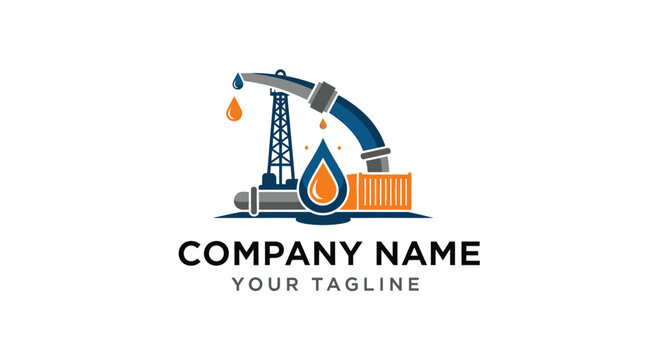 Oil pump jack logo design with company name and tagline.