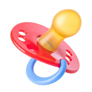 Colorful baby pacifier or dummy Isolated on Transparent or White Background