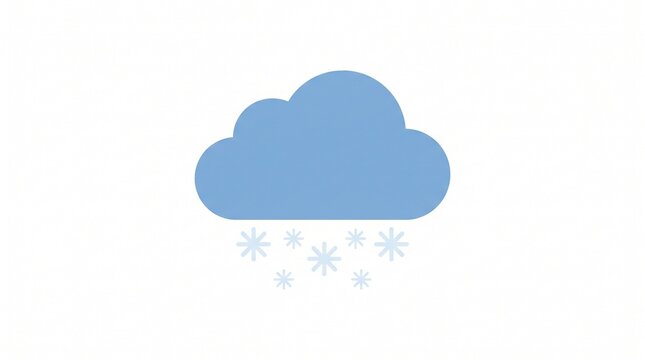 Snowy Cloud Icon: A simple, modern graphic representation of a cloud with snowflakes falling, symbolizing winter weather or a cold forecast.