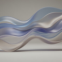 Fototapeta premium Abstract 3D Flowing Waves in Soft Blue and Lavender Tones