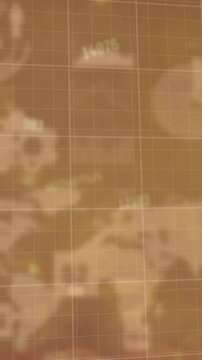 Animation of financial data processing over world map