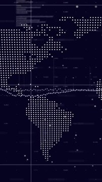 Animation of financial data processing over globe
