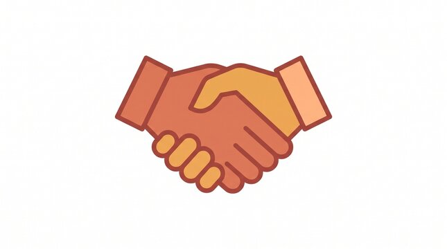 Handshake Symbol: An iconic illustration of two hands shaking, symbolizing trust, partnership, and agreement.