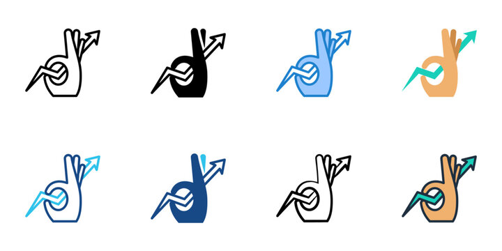 PR analytics icons set multiple style collection. Editable stroke 