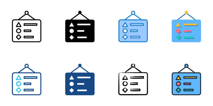 Survey result icons set multiple style collection. Editable stroke 