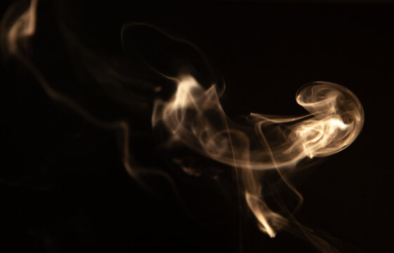 Smoke on a black background. Shallow depth of field.