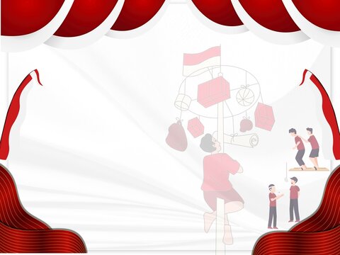 Indonesia independence day competition background with panjat pinang