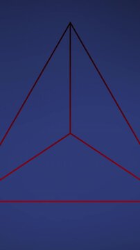 Animation of 3d abstract shape moving on blue background