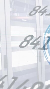 Animation of firewall and digital data processing over computer servers