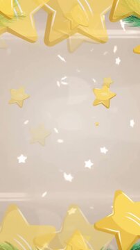 Animation of stars floating over christmas wreath