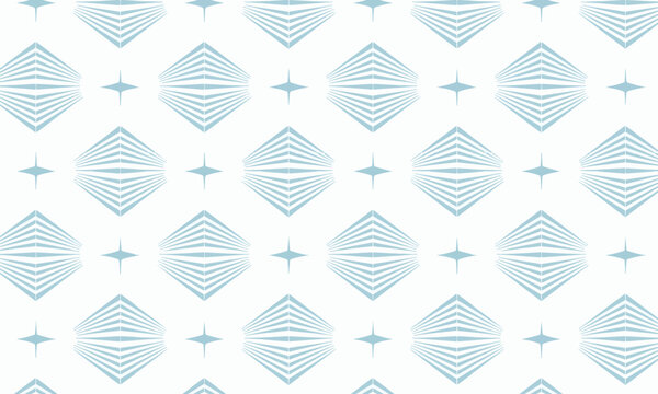 Blue Striped Diamond Seamless Vector Pattern &ndash; Minimal Geometric Repeat on White