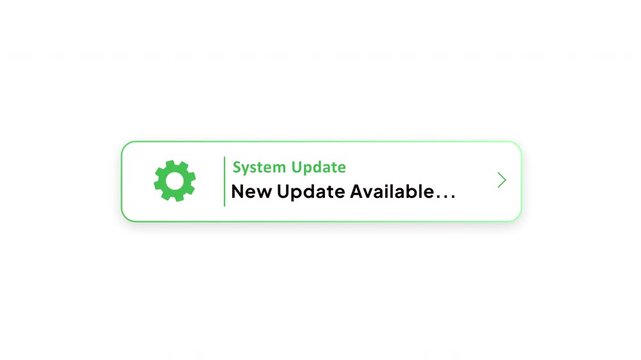 System Update Notification Popup with New Software Update Available Alert Animation