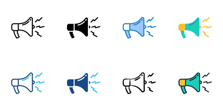 Announcement icons set multiple style collection. Editable stroke 