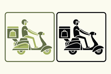 Courier Food icon. Related to delivery. Suitable for web and mobile app. Vector icons. Solid icon style © rofiqk21