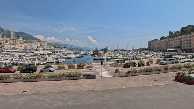 Scenic View of Luxury Yachts in Monte Carlo Harbor Monaco