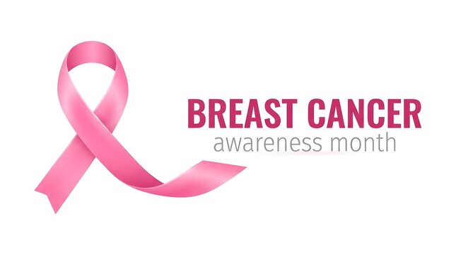 A professional graphic design featuring the official breast cancer awareness month pink ribbon symbol isolated on a white background for october health education campaign materials