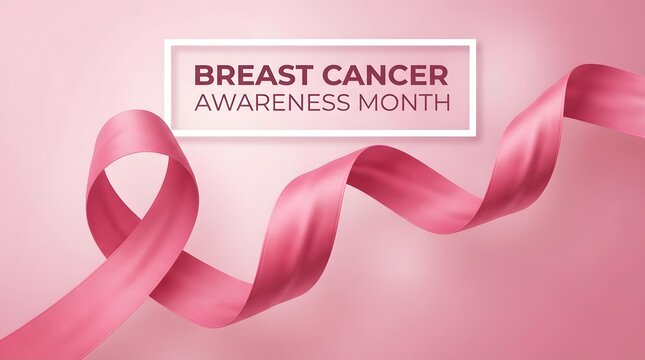 A beautiful pink ribbon design representing the breast cancer awareness month pink ribbon campaign to support patients and survivors during the annual global health event