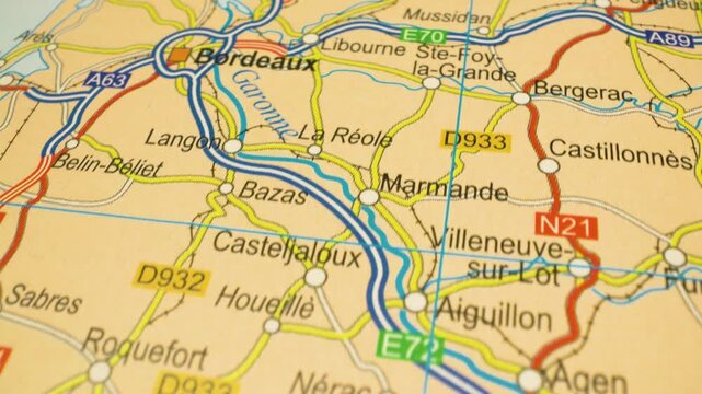 major road connections leading to bordeaux, france