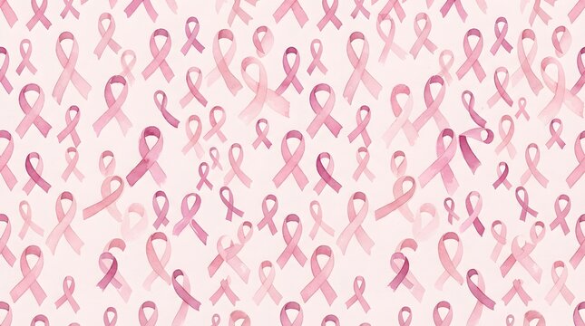 A beautiful seamless pattern featuring a pink ribbon design created for the annual breast cancer awareness month pink ribbon campaign to support survivors and patients