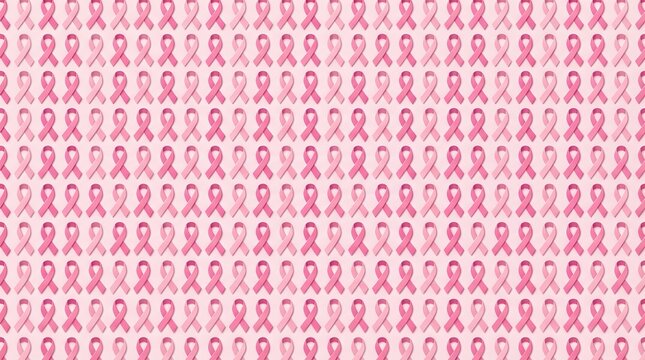 A beautiful background pattern featuring many small pink ribbon symbols to celebrate breast cancer awareness month pink ribbon and show support for survivors and patients